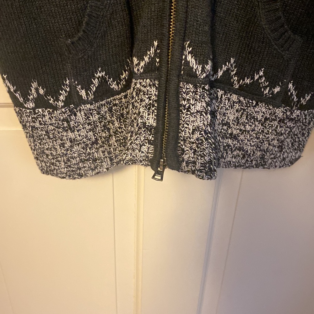 Size L Eddie Bauer double zip grey sweater with front pockets. - Picture 3 of 7